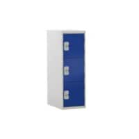 Link51 Locker with Lockable 3 Door Steel 300 x 450 x 896mm Grey & Blue Standard Deadlock