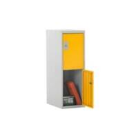 LINK51 Standard Deadlock Steel Locker 2 Doors Key lock 300 x 450 x 896 mm Grey, Yellow