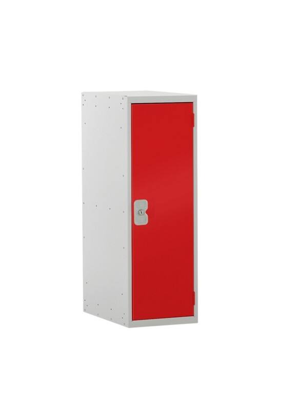 LINK51 Standard Deadlock Steel Locker 1 Doors Key lock 300 x 300 x 896 mm Grey, Red