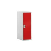 LINK51 Standard Deadlock Steel Locker 1 Doors Key lock 300 x 300 x 896 mm Grey, Red