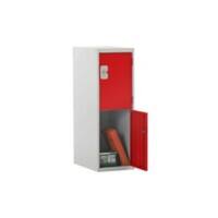 LINK51 Standard Deadlock Steel Locker 2 Doors Key lock 300 x 450 x 896 mm Grey, Red