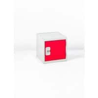 LINK51 Standard Deadlock Steel Locker 1 Doors Key lock 300 x 300 x 300 mm Grey, Red