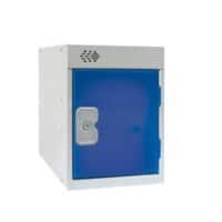 Link51 Locker with Lockable 1 Door Steel 300 x 300 x 372mm Grey & Blue Standard Deadlock