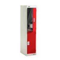 LINK51 Standard Deadlock Steel Locker 2 Doors Key lock 300 x 450 x 1,382 mm Grey, Red