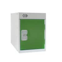 LINK51 Standard Deadlock Steel Locker 1 Doors Key lock 300 x 450 x 372 mm Green, Grey