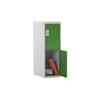 LINK51 Standard Deadlock Steel Locker 2 Doors Key lock 300 x 450 x 896 mm Green, Grey