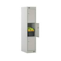 LINK51 Standard Deadlock Steel Locker 3 Doors Key lock 300 x 450 x 1,382 mm Grey