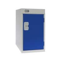 Link51 Locker with Lockable 1 Door Steel 300 x 300 x 511mm Grey & Blue Standard Deadlock