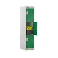 LINK51 Standard Deadlock Steel Locker 3 Doors Key lock 300 x 450 x 1,382 mm Green, Grey