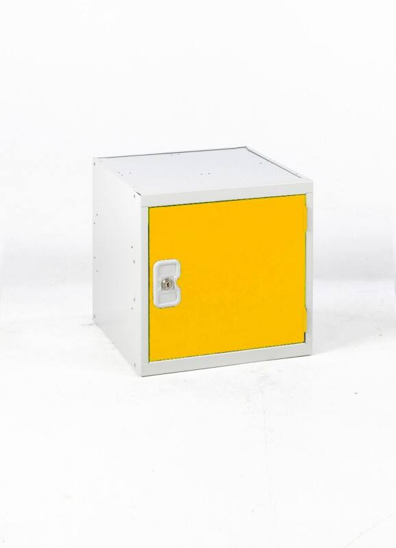 LINK51 Standard Deadlock Steel Locker 1 Doors Key lock 380 x 380 x 380 mm Grey, Yellow