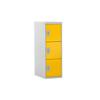 Link51 Storage Locker with Lockable 3 Door Steel 300 x 300 x 896mm Grey & Yellow Half Height