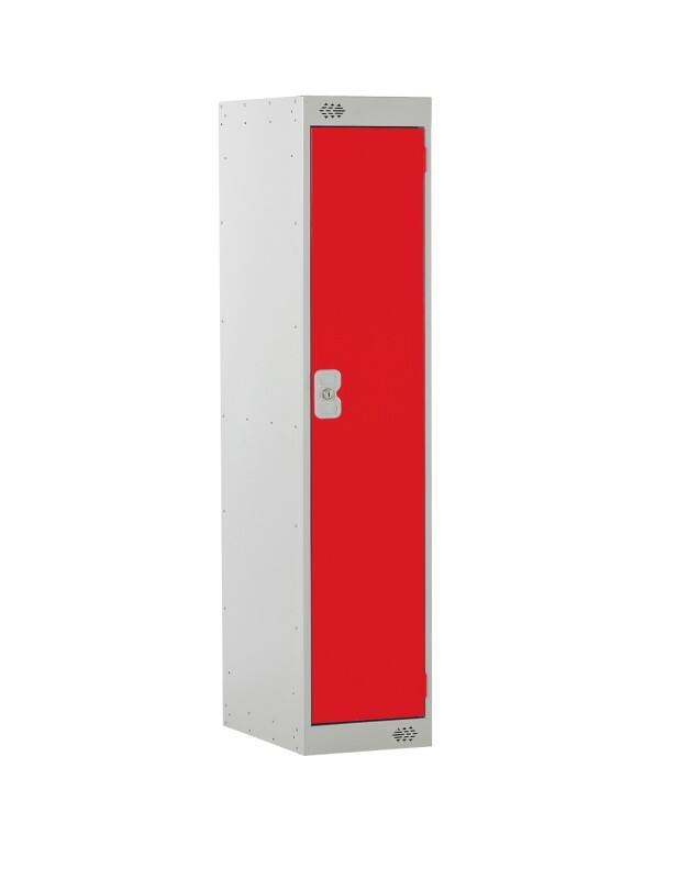 LINK51 Standard Deadlock Steel Locker 1 Doors Key lock 300 x 450 x 1,382 mm Grey, Red