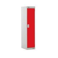 LINK51 Standard Deadlock Steel Locker 1 Doors Key lock 300 x 450 x 1,382 mm Grey, Red