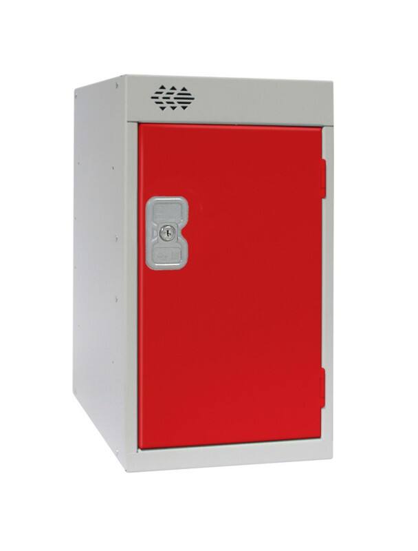 LINK51 Standard Deadlock Steel Locker 1 Doors Key lock 300 x 300 x 511 mm Grey, Red