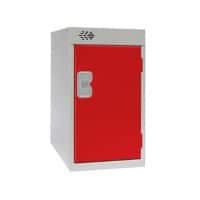 Link51 Locker with Lockable 1 Door Steel 300 x 300 x 511mm Grey & Red Standard Deadlock