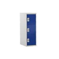Link51 Locker with Lockable 3 Door Steel 300 x 300 x 896mm Grey & Blue Standard Deadlock