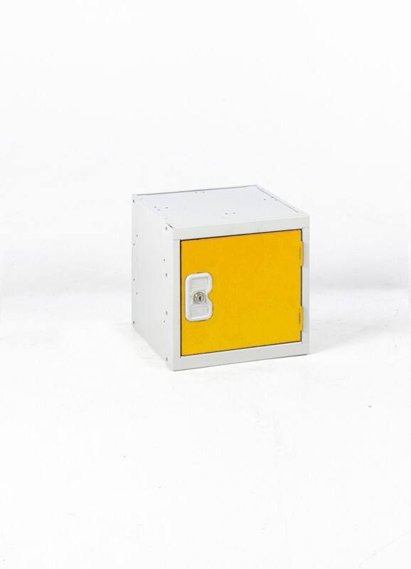 LINK51 Standard Deadlock Steel Locker 1 Doors Key lock 300 x 300 x 300 mm Grey, Yellow