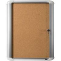 Bi-Office Enclore Indoor Lockable Notice Board 9 x A4 Wall Mounted 98.1 (W) x 72 (H) cm Brown