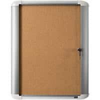 Bi-Office Enclore Indoor Lockable Notice Board 9 x A4 Wall Mounted 98.1 (W) x 72 (H) cm Brown