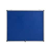 Bi-Office Enclore Fire Retardant Lockable Notice Board Non Magnetic 6 x A4 Wall Mounted 70.6 (W) x 65.3 (H) cm Blue