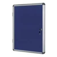 Bi-Office Enclore Indoor Lockable Notice Board Non Magnetic 12 x A4 Wall Mounted 94 (W) x 98.1 (H) cm Blue