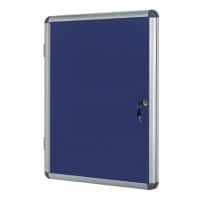 Bi-Office Enclore Indoor Lockable Notice Board Non Magnetic 20 x A4 Wall Mounted 116 (W) x 128.8 (H) cm Blue