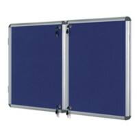Bi-Office Enclore Indoor Lockable Notice Board Non Magnetic 28 x A4 Wall Mounted 153 (W) x 123 (H) cm Blue