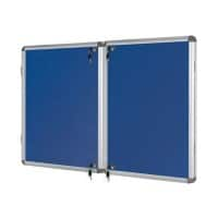 Bi-Office Enclore Indoor Lockable Notice Board Non Magnetic 40 x A4 Wall Mounted 243 (W) x 123 (H) cm Blue