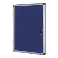 Bi-Office Enclore Indoor Lockable Notice Board Non Magnetic 6 x A4 Wall Mounted 72 (W) x 67.4 (H) cm Blue