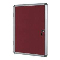 Bi-Office Enclore Indoor Lockable Notice Board Non Magnetic 15 x A4 Wall Mounted 116 (W) x 98 (H) cm Burgundy
