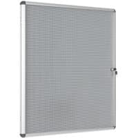 Bi-Office Enclore Indoor Lockable Notice Board Magnetic 12 x A4 Wall Mounted Ceramic, Steel 94 (W) x 98.1 (H) cm Grey