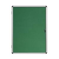 Bi-Office Enclore Indoor Lockable Notice Board Non Magnetic 12 x A4 Wall Mounted 94 (W) x 98.1 (H) cm Green