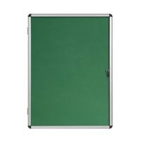 Bi-Office Enclore Indoor Lockable Notice Board Non Magnetic 20 x A4 Wall Mounted 116 (W) x 128.8 (H) cm Green