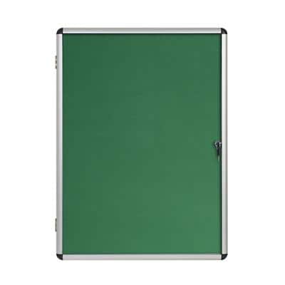 Bi-Office Enclore Indoor Lockable Notice Board Non Magnetic 20 x A4 Wall Mounted 116 (W) x 128.8 (H) cm Green