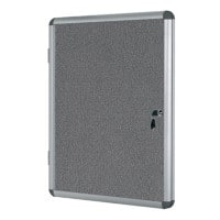 Bi-Office Enclore Indoor Lockable Notice Board Non Magnetic 15 x A4 Wall Mounted 116 (W) x 98 (H) cm Grey