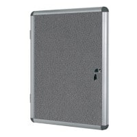 Bi-Office Enclore Indoor Lockable Notice Board Non Magnetic 20 x A4 Wall Mounted 116 (W) x 128.8 (H) cm Grey