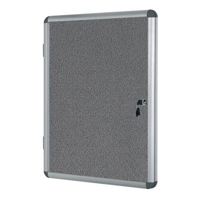 Bi-Office Enclore Indoor Lockable Notice Board Non Magnetic 40 x A4 Wall Mounted 243 (W) x 123 (H) cm Grey