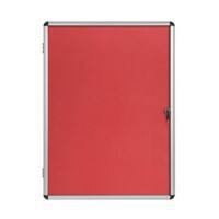 Bi-Office Enclore Indoor Lockable Notice Board Non Magnetic 12 x A4 Wall Mounted 94 (W) x 98.1 (H) cm Red