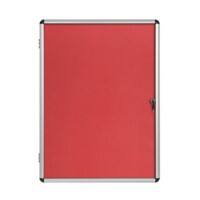 Bi-Office Enclore Indoor Lockable Notice Board Non Magnetic 15 x A4 Wall Mounted 116 (W) x 98 (H) cm Red