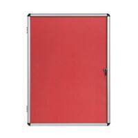 Bi-Office Enclore Indoor Lockable Notice Board Non Magnetic 40 x A4 Wall Mounted 243 (W) x 123 (H) cm Red
