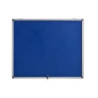 Bi-Office Enclore Indoor Lockable Notice Board Non Magnetic 6 x A4 Wall Mounted 72 (W) x 65.3 (H) cm Blue