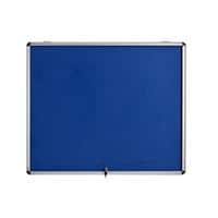 Bi-Office Enclore Indoor Lockable Notice Board Non Magnetic 6 x A4 Wall Mounted 72 (W) x 65.3 (H) cm Blue