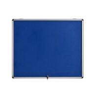 Bi-Office Enclore Fire Retardant Lockable Notice Board Non Magnetic 15 x A4 Wall Mounted 114.2 (W) x 95.3 (H) cm Blue