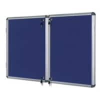 Bi-Office Enclore Fire Retardant Lockable Notice Board Non Magnetic 32 x A4 Wall Mounted 183 (W) x 123 (H) cm Blue