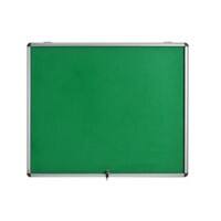 Bi-Office Enclore Fire Retardant Lockable Notice Board Non Magnetic 12 x A4 Wall Mounted 95.3 (W) x 92.4 (H) cm Green