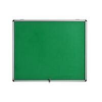 Bi-Office Enclore Fire Retardant Lockable Notice Board Non Magnetic 15 x A4 Wall Mounted 114.2 (W) x 95.3 (H) cm Green