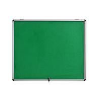 Bi-Office Enclore Fire Retardant Lockable Notice Board Non Magnetic 15 x A4 Wall Mounted 114.2 (W) x 95.3 (H) cm Green