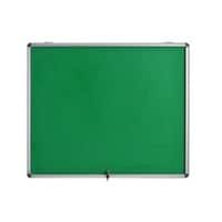 Bi-Office Enclore Fire Retardant Lockable Notice Board Non Magnetic 18 x A4 Wall Mounted 136 (W) x 95.3 (H) cm Green