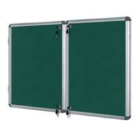 Bi-Office Enclore Fire Retardant Lockable Notice Board Non Magnetic 32 x A4 Wall Mounted 183 (W) x 123 (H) cm Green