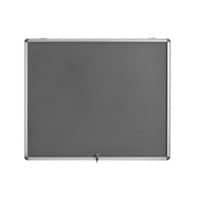 Bi-Office Enclore Fire Retardant Lockable Notice Board Non Magnetic 12 x A4 Wall Mounted 95.3 (W) x 92.4 (H) cm Grey